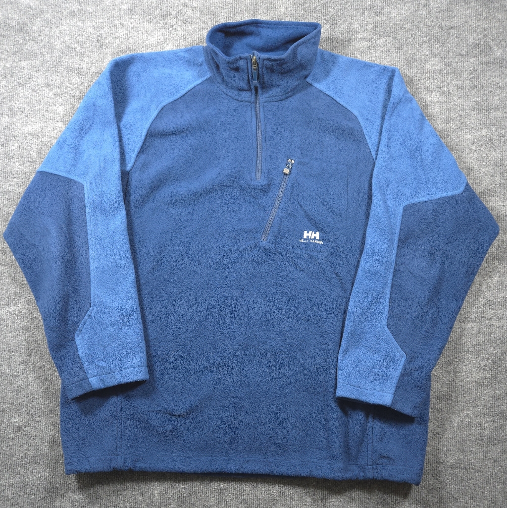 Helly Hansen Blue Two Tone Blue Quarter Zip Fleece Pullover Jacket Size Xl